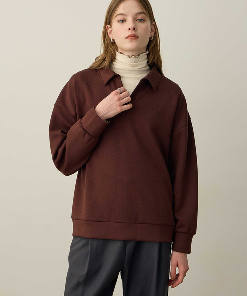 LE SOUK HOLIDAY（ルスークホリデー）の「ダンボールスキッパーネックプルオーバー（Tシャツ/カットソー・レディース・ブラック/チャコールグレー/ダークブラウン・M/L）」の5枚目の写真