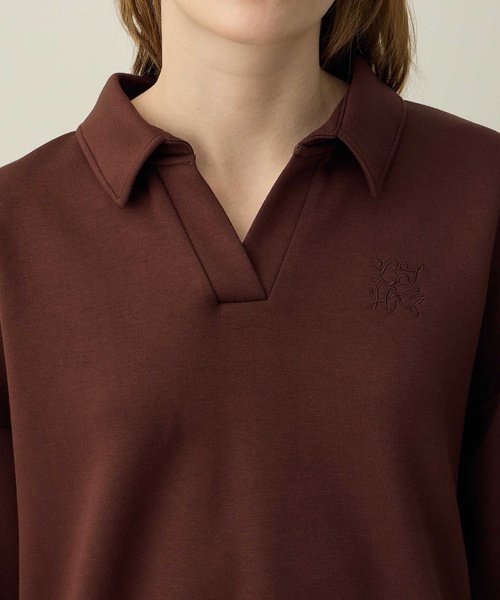 LE SOUK HOLIDAY（ルスークホリデー）の「ダンボールスキッパーネックプルオーバー（Tシャツ/カットソー・レディース・ブラック/チャコールグレー/ダークブラウン・M/L）」の18枚目の写真