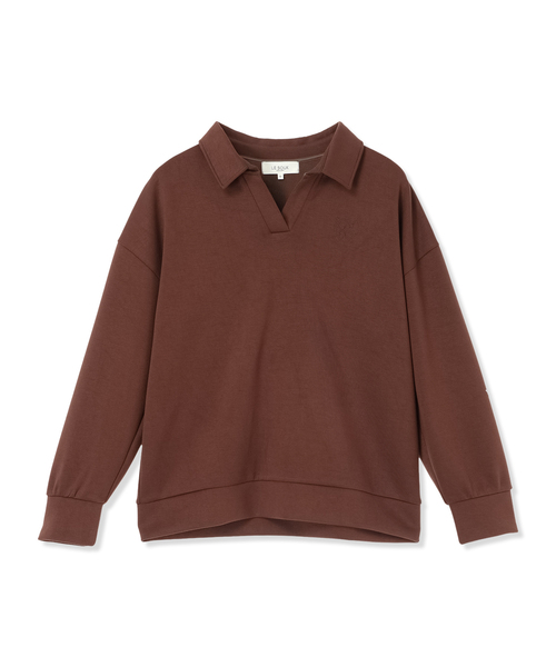 LE SOUK HOLIDAY（ルスークホリデー）の「ダンボールスキッパーネックプルオーバー（Tシャツ/カットソー・レディース・ブラック/チャコールグレー/ダークブラウン・M/L）」の15枚目の写真