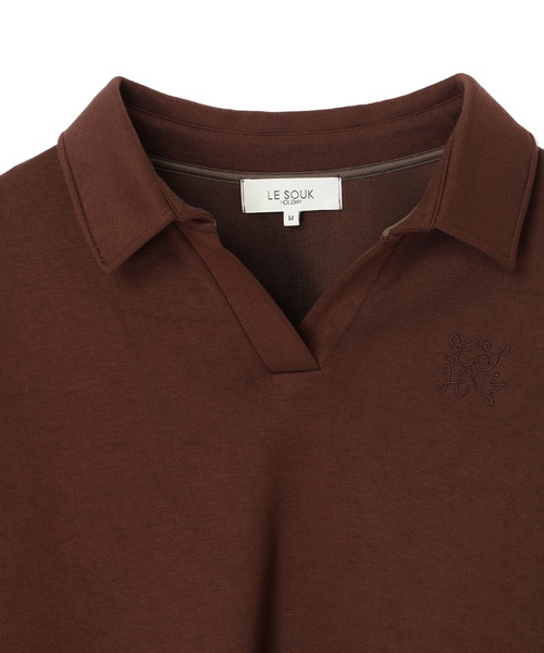LE SOUK HOLIDAY（ルスークホリデー）の「ダンボールスキッパーネックプルオーバー（Tシャツ/カットソー・レディース・ブラック/チャコールグレー/ダークブラウン・M/L）」の13枚目の写真