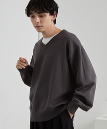 CITYSHOP ニット　グレー　オーバーサイズ　肉厚 セーター ニット 「Alfred Alex」ヴィンテージ加工 スノーウォッシュ