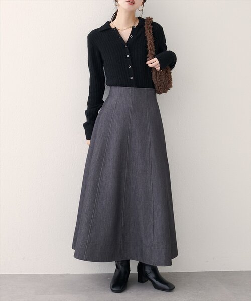 natural couture(ナチュラルクチュール)の「【WEB限定】モヘアタッチ衿付きニット(ニット/セーター・レディース・グレー/オフホワイト/ブラック/サックスブルー・FREE)」の20枚目の写真