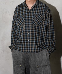 TOWNCRAFT（タウンクラフト）の「TOWNCRAFT / タウンクラフト 50S W-FLAP LOOP COLLAR SHIRTS by YOSEI ABUKU オープンカラーシャツ オンブレチェック 安福陽生（シャツ/ブラウス・レディース）」
