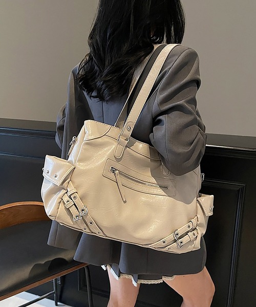 LA VORAGINE（ラ ヴォラジネ）の「アウトポケット2wayショルダーバッグ/トートバッグ（ショルダーバッグ・レディース・ブラック/ワイン/アイボリー/ベージュ・FREE）」の3枚目の写真