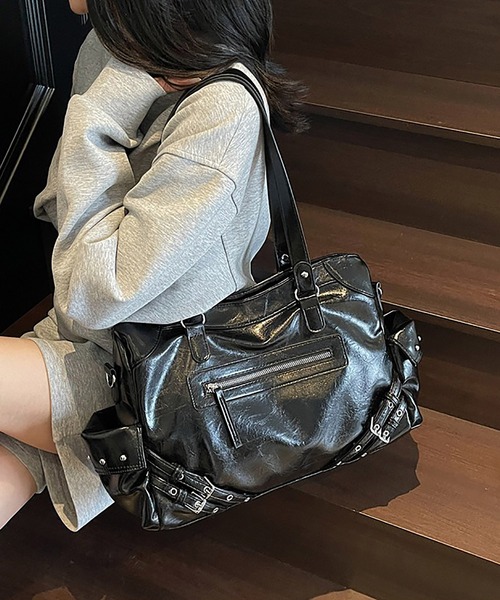 LA VORAGINE（ラ ヴォラジネ）の「アウトポケット2wayショルダーバッグ/トートバッグ（ショルダーバッグ・レディース・ブラック/ワイン/アイボリー/ベージュ・FREE）」の5枚目の写真