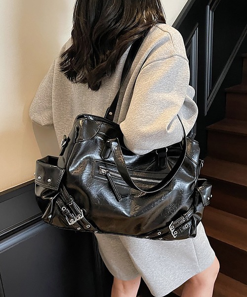 LA VORAGINE（ラ ヴォラジネ）の「アウトポケット2wayショルダーバッグ/トートバッグ（ショルダーバッグ・レディース・ブラック/ワイン/アイボリー/ベージュ・FREE）」の7枚目の写真