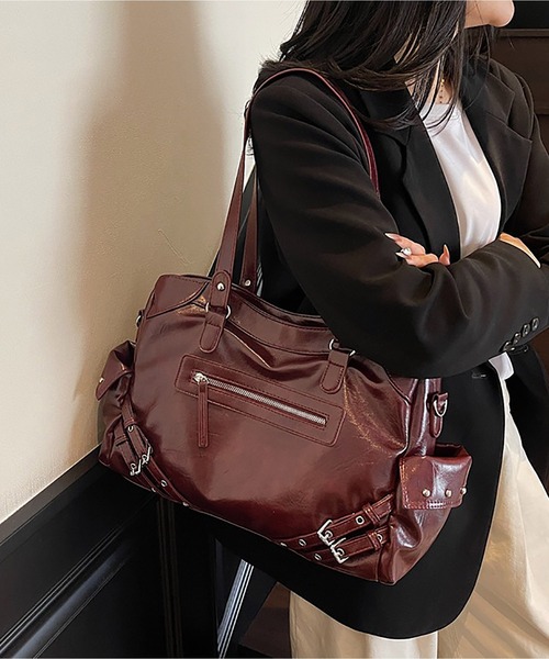 LA VORAGINE（ラ ヴォラジネ）の「アウトポケット2wayショルダーバッグ/トートバッグ（ショルダーバッグ・レディース・ブラック/ワイン/アイボリー/ベージュ・FREE）」の10枚目の写真