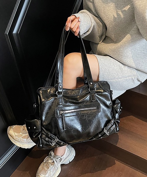 LA VORAGINE（ラ ヴォラジネ）の「アウトポケット2wayショルダーバッグ/トートバッグ（ショルダーバッグ・レディース・ブラック/ワイン/アイボリー/ベージュ・FREE）」の11枚目の写真