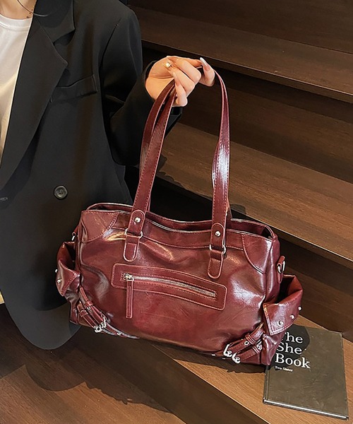 LA VORAGINE（ラ ヴォラジネ）の「アウトポケット2wayショルダーバッグ/トートバッグ（ショルダーバッグ・レディース・ブラック/ワイン/アイボリー/ベージュ・FREE）」の15枚目の写真