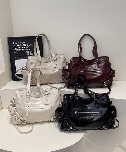 LA VORAGINE（ラ ヴォラジネ）の「アウトポケット2wayショルダーバッグ/トートバッグ（ショルダーバッグ・レディース・ブラック/ワイン/アイボリー/ベージュ・FREE）」の16枚目の写真