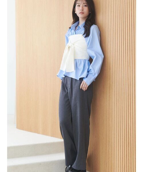 MERCURYDUO（マーキュリーデュオ）の「ビスチェドッキングシャツ（シャツ/ブラウス・レディース・ピンク/ブルー/オフホワイト・FREE）」の7枚目の写真