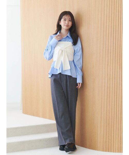 MERCURYDUO（マーキュリーデュオ）の「ビスチェドッキングシャツ（シャツ/ブラウス・レディース・ピンク/ブルー/オフホワイト・FREE）」の8枚目の写真