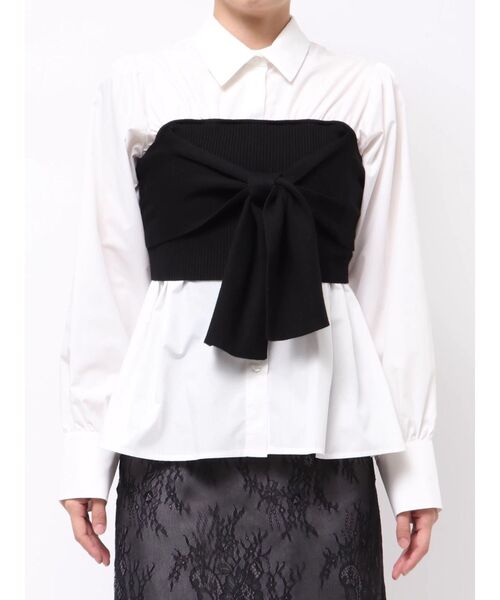 MERCURYDUO（マーキュリーデュオ）の「ビスチェドッキングシャツ（シャツ/ブラウス・レディース・ピンク/ブルー/オフホワイト・FREE）」の11枚目の写真