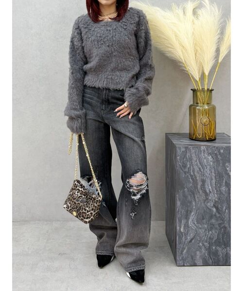 EVRIS（エヴリス）の「ヴィンテージイクダメージワイドデニムパンツ（デニムパンツ・レディース・インディゴブルー/ブラック・SMALL/MEDIUM）」の20枚目の写真