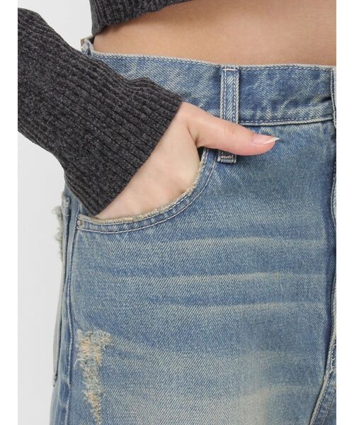 EVRIS（エヴリス）の「ヴィンテージイクダメージワイドデニムパンツ（デニムパンツ・レディース・インディゴブルー/ブラック・SMALL/MEDIUM）」の22枚目の写真