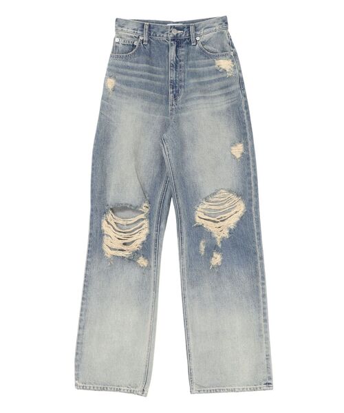 EVRIS（エヴリス）の「ヴィンテージイクダメージワイドデニムパンツ（デニムパンツ・レディース・インディゴブルー/ブラック・SMALL/MEDIUM）」の6枚目の写真