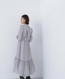NATURAL BEAUTY BASIC | ◇バックリボンジャガードワンピース(ワンピース)