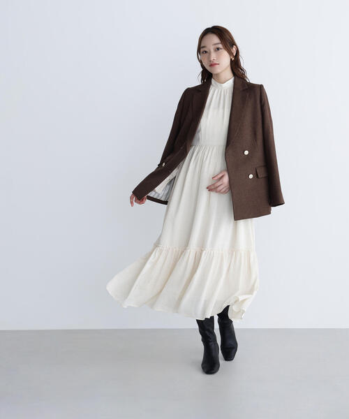 セール】◇バックリボンジャガードワンピース（ワンピース）｜NATURAL