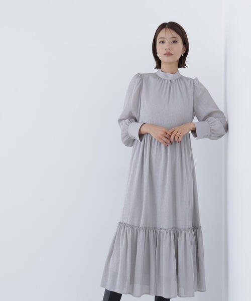 セール】◇バックリボンジャガードワンピース（ワンピース）｜NATURAL