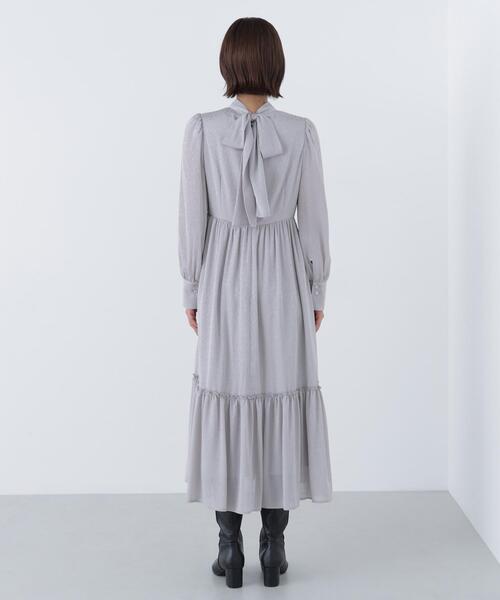 NATURAL BEAUTY BASIC(ナチュラルビューティーベーシック)の「◇バックリボンジャガードワンピース(ワンピース・レディース・ダークブラウン/グレー/オフホワイト・MEDIUM/P/S)」の14枚目の写真