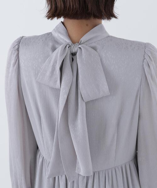 NATURAL BEAUTY BASIC(ナチュラルビューティーベーシック)の「◇バックリボンジャガードワンピース(ワンピース・レディース・ダークブラウン/グレー/オフホワイト・MEDIUM/P/S)」の16枚目の写真