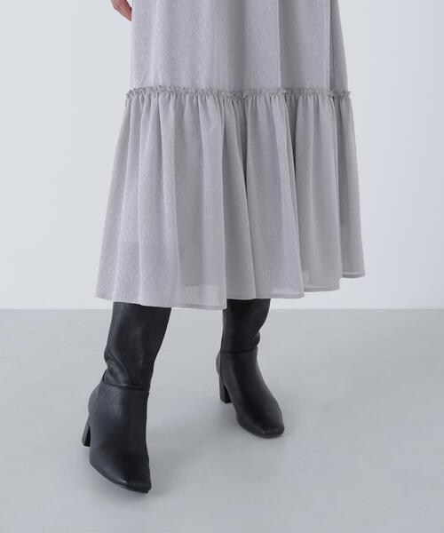 NATURAL BEAUTY BASIC(ナチュラルビューティーベーシック)の「◇バックリボンジャガードワンピース(ワンピース・レディース・ダークブラウン/グレー/オフホワイト・MEDIUM/P/S)」の20枚目の写真