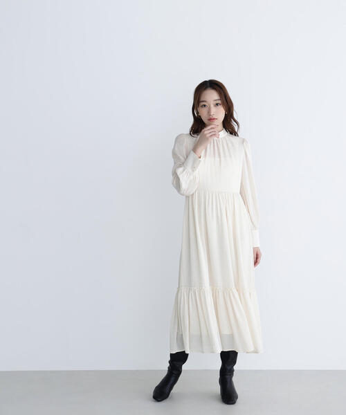 セール】◇バックリボンジャガードワンピース（ワンピース）｜NATURAL