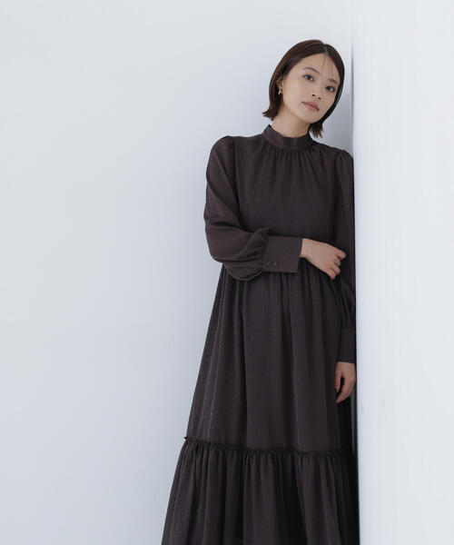 セール】◇バックリボンジャガードワンピース（ワンピース）｜NATURAL