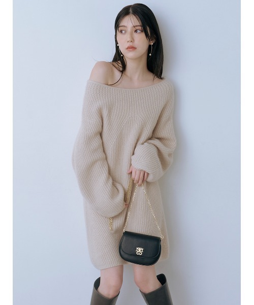 スナイデル　ラクーンニットワンピース SNIDEL（スナイデル） ワンピース ラクーンミニニットワンピース