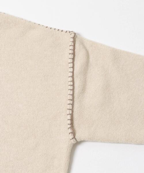 ITEMS URBANRESEARCH（アイテムズ アーバンリサーチ）の「ハンドステッチハイネックニット（ニット/セーター・レディース・グリーン/オフホワイト/ライトブラウン/グレー・FREE）」の11枚目の写真