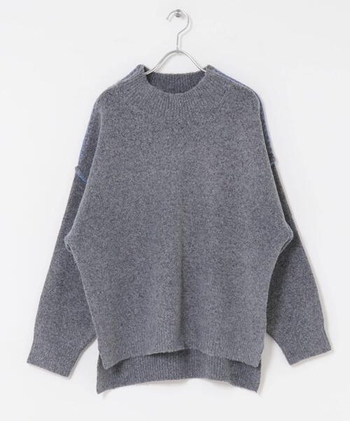 ITEMS URBANRESEARCH(アイテムズ アーバンリサーチ)の「ハンドステッチハイネックニット(ニット/セーター・レディース・グリーン/オフホワイト/ライトブラウン/グレー・FREE)」の13枚目の写真