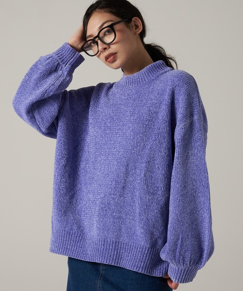 Eddie Bauer（エディーバウアー）の「シェニール ニット プルオーバー（ニット/セーター・レディース・パープル/ライトベージュ/ブラック・L/M/S/XL）」の3枚目の写真