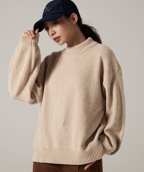 Eddie Bauer（エディーバウアー）の「シェニール ニット プルオーバー（ニット/セーター・レディース・パープル/ライトベージュ/ブラック・L/M/S/XL）」の2枚目の写真