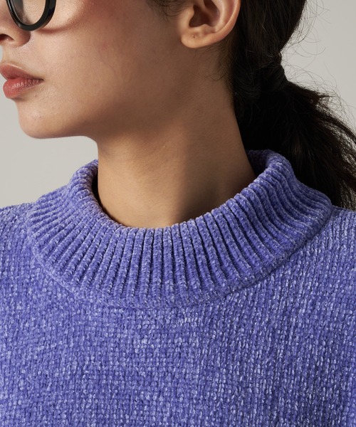 Eddie Bauer（エディーバウアー）の「シェニール ニット プルオーバー（ニット/セーター・レディース・パープル/ライトベージュ/ブラック・L/M/S/XL）」の6枚目の写真