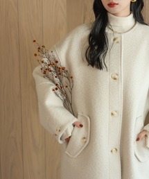 ブークレノーカラーロングコート