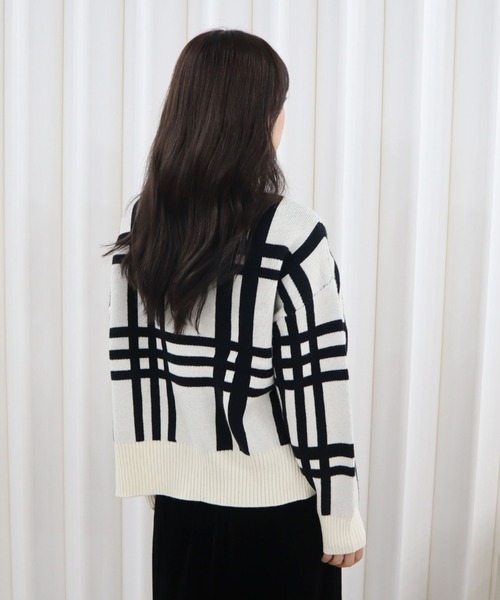 CECIL McBEE(セシルマクビー)の「もちもちアンゴラライクハイネックプルオーバー(ニット/セーター・レディース・オフホワイト/ブラック/ブラック系その他・MEDIUM)」の17枚目の写真