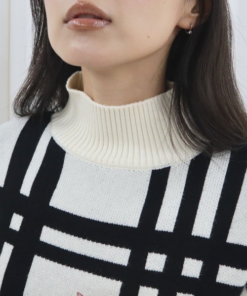 CECIL McBEE(セシルマクビー)の「もちもちアンゴラライクハイネックプルオーバー(ニット/セーター・レディース・オフホワイト/ブラック/ブラック系その他・MEDIUM)」の19枚目の写真