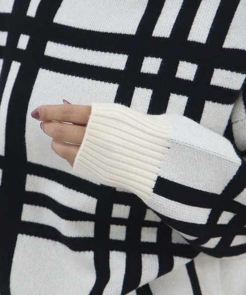 CECIL McBEE(セシルマクビー)の「もちもちアンゴラライクハイネックプルオーバー(ニット/セーター・レディース・オフホワイト/ブラック/ブラック系その他・MEDIUM)」の20枚目の写真