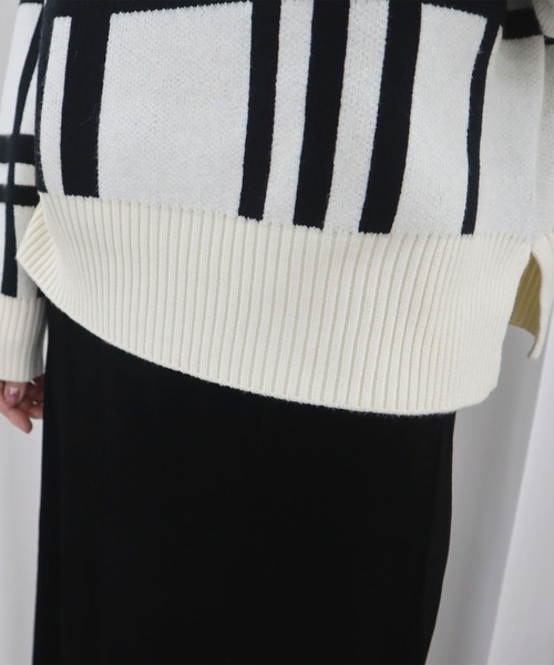 CECIL McBEE(セシルマクビー)の「もちもちアンゴラライクハイネックプルオーバー(ニット/セーター・レディース・オフホワイト/ブラック/ブラック系その他・MEDIUM)」の21枚目の写真
