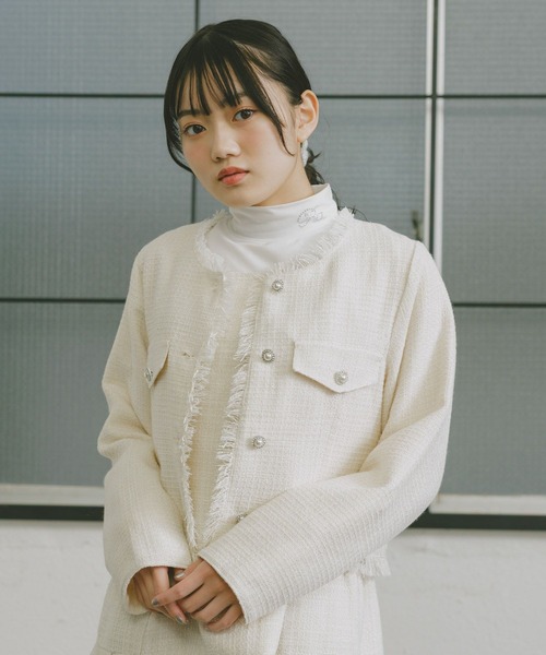 セレモニー】ガーリーツイードジャケット（テーラードジャケット