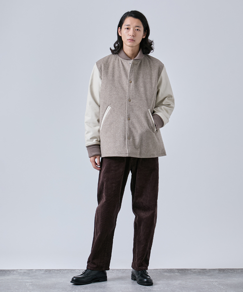 BC.STOCK バーシティージャケット　スタジャン　ウール　ベーセーストック セール】タスマニアウール ウインドシャフト バーシティージャケット