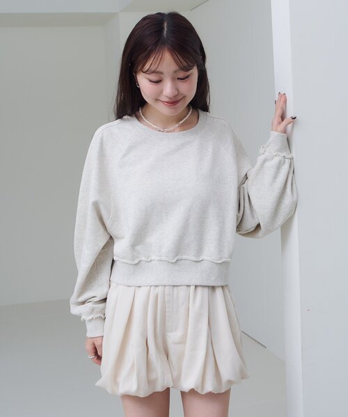 Kastane（カスタネ）の「【S.Mサイズ展開】ラインストーンスウェット（スウェット・レディース・チャコールグレー/ホワイト/ブラウン・SMALL/MEDIUM）」の16枚目の写真