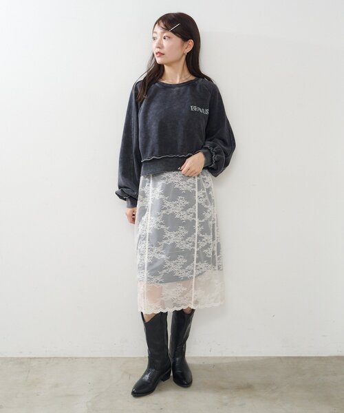 Kastane（カスタネ）の「【S.Mサイズ展開】ラインストーンスウェット（スウェット・レディース・チャコールグレー/ホワイト/ブラウン・SMALL/MEDIUM）」の7枚目の写真