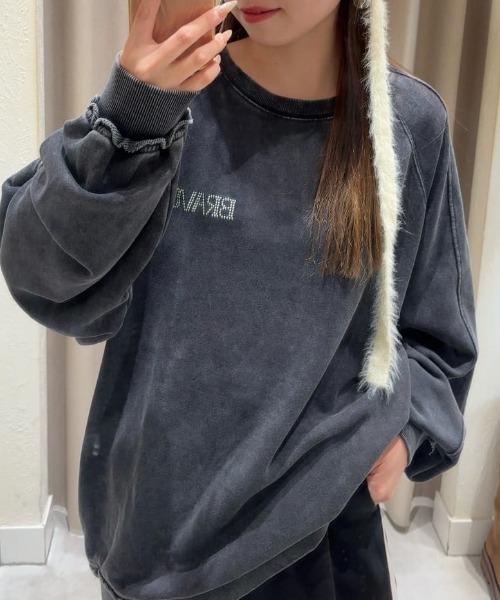 セール】【S.Mサイズ展開】ラインストーンスウェット（スウェット