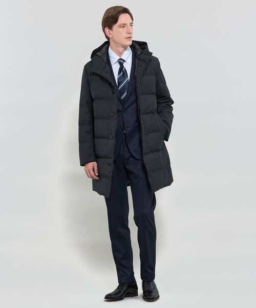 MACKINTOSH LONDON（マッキントッシュ ロンドン）の「【WEB・一部店舗限定】【DUNFORD HOOD】サキソニーツイルフーデッドアウター（ダウンジャケット/コート・メンズ・ネイビー/チャコールグレー・38/40/42）」の3枚目の写真