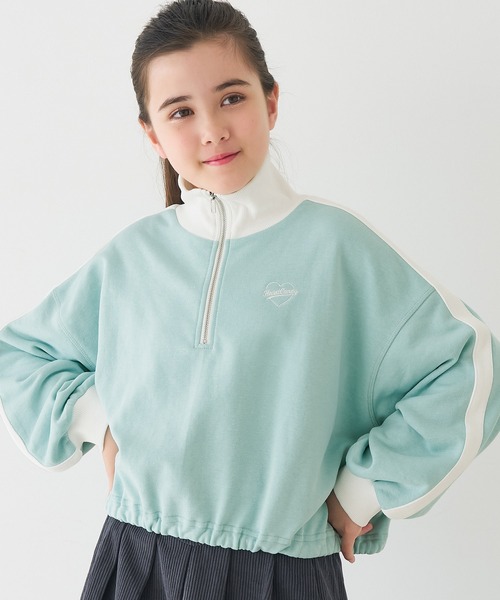 coca（coca）（コカ）の「キッズ　ハーフジップライントップス（Tシャツ/カットソー・キッズ・ブラック/ライトグリーン・130/120/150/140）」の2枚目の写真