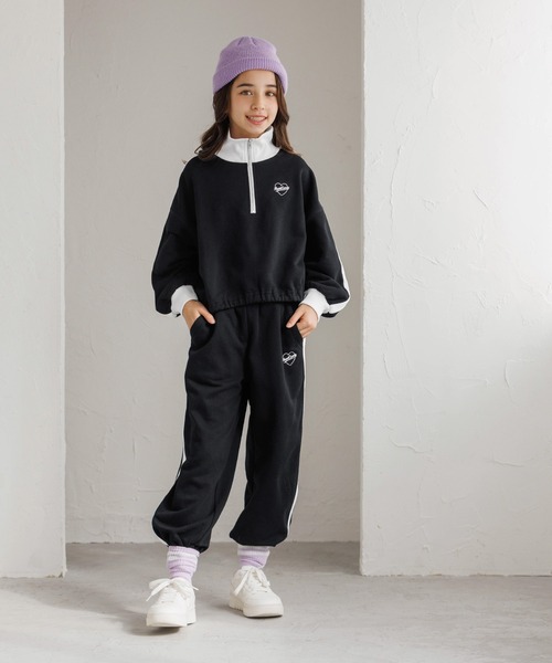 coca（coca）（コカ）の「キッズ　ハーフジップライントップス（Tシャツ/カットソー・キッズ・ブラック/ライトグリーン・130/120/150/140）」の3枚目の写真