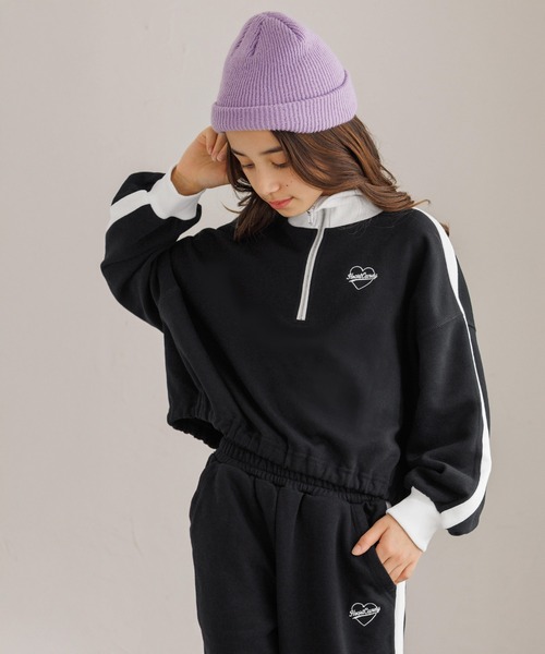 coca（coca）（コカ）の「キッズ　ハーフジップライントップス（Tシャツ/カットソー・キッズ・ブラック/ライトグリーン・130/120/150/140）」の6枚目の写真