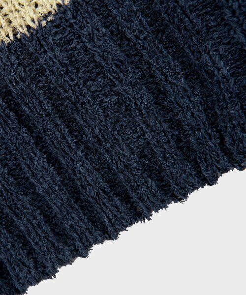 PLACE STUDIO（プレイススタジオ）の「ソフトブークルVネックケーブル配色ニットプルオーバースリーブ（ニット/セーター・レディース・ライトベージュ/アイボリー・FREE）」の6枚目の写真