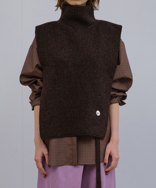 LE CIEL BLEU(ルシェルブルー)の「アシンメトリックニットベスト / Asymmetric Knit Vest(ニット/セーター・レディース・ブラウン/グレー/アイボリー・36)」の9枚目の写真